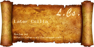 Later Csilla névjegykártya